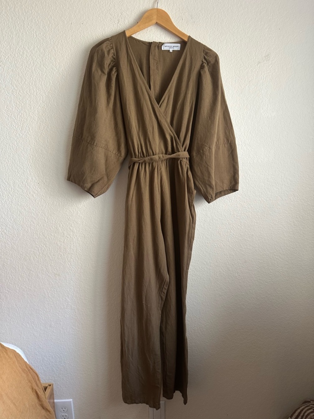 Apiece Apart Brown Long Sleeve Wrap Dress, Sizer 6